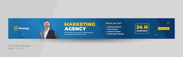 Grow business large promotion web banner, digital marketing banner