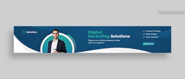 Grow business large promotion web banner, website banner template