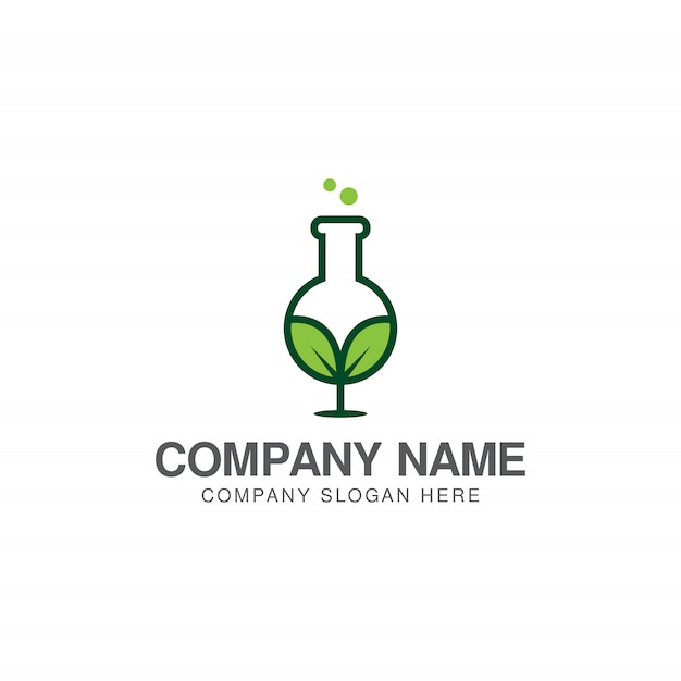 Vector grow green lab logo design template