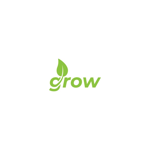 Шаблон векторного логотипа Grow Leaf Grow Up Concept