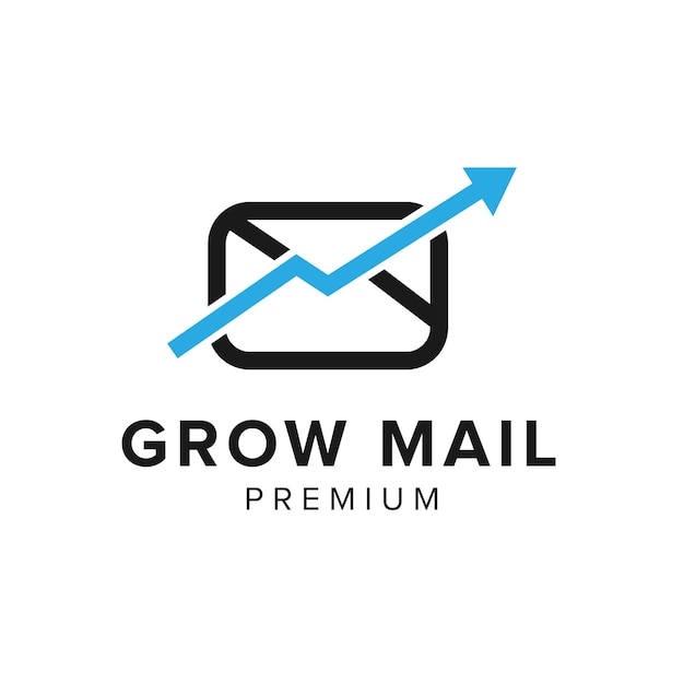 Vector grow mail logo vector pictogram illustratie