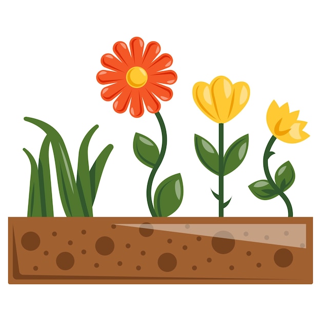 Vector grow nectarrich flowers to feed bees and butterflies concept cornfield flowers vector icon design