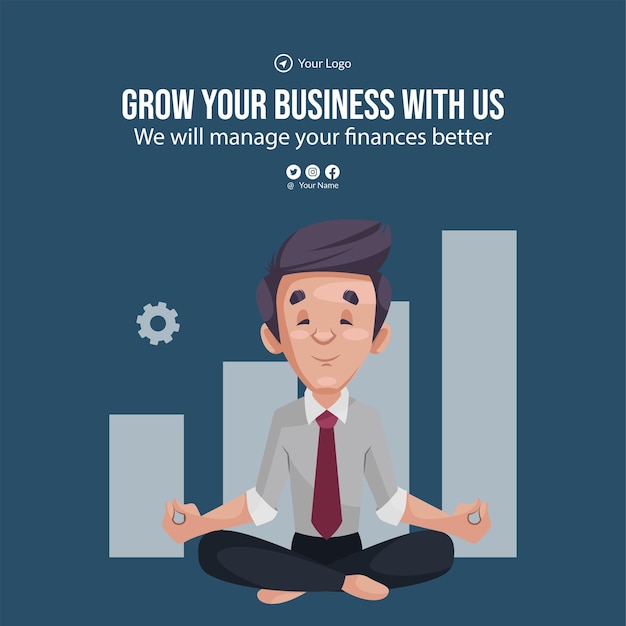 Grow your business banner design template