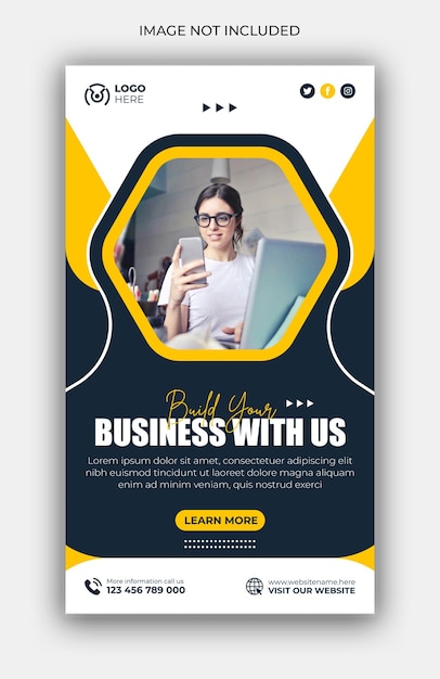 Grow your business and corporate facebook and instagram story marketing template