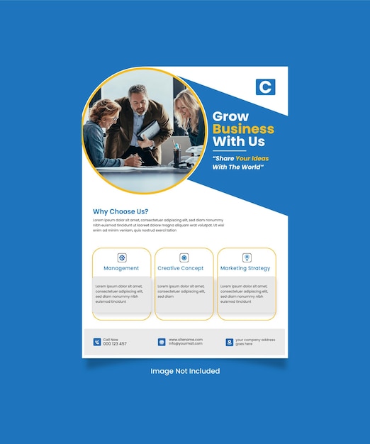 Grow your business flyer template vector