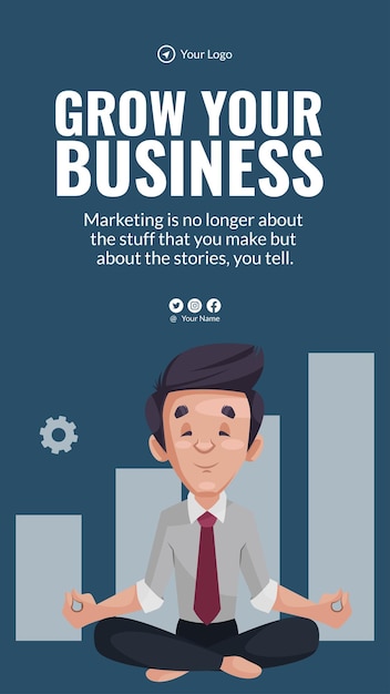 Grow your business portrait template design