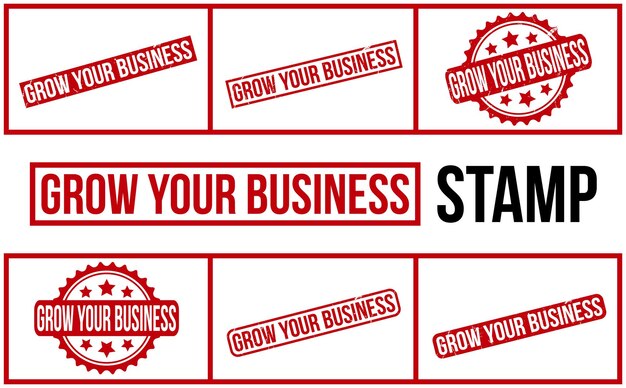 Grow your business rubber grunge stamp set vector