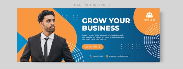 Grow your business social media facebook cover banner template