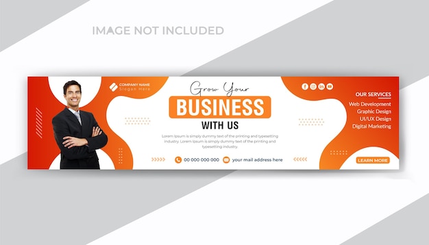 Grow your business social media linkedin promotion web banner template