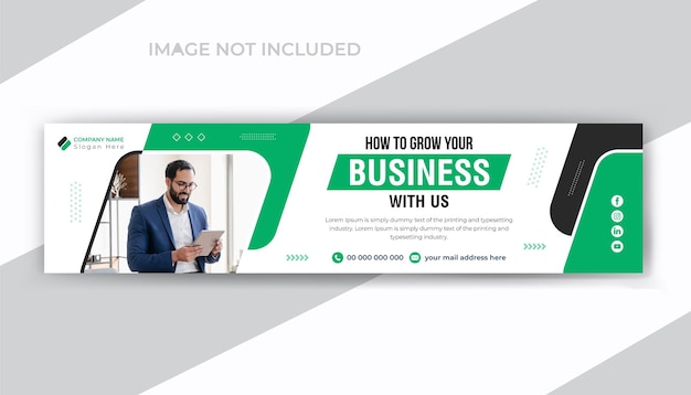 Grow your business social media linkedin promotion web banner template