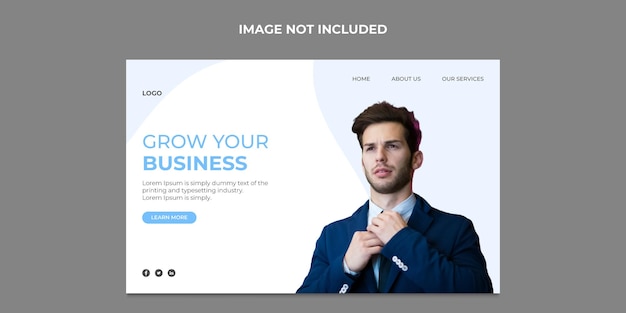 Grow your business social media web banner template design