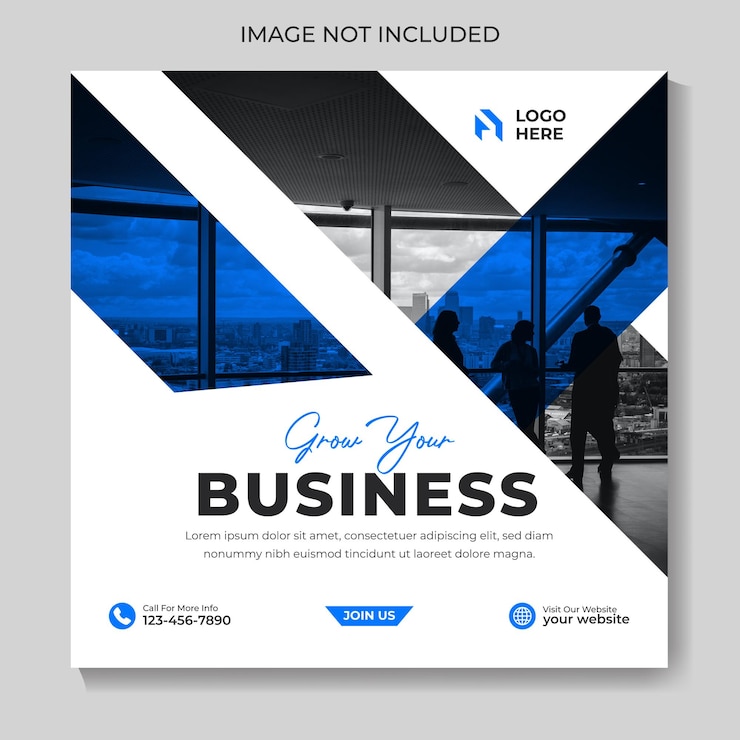 Vector grow your business square social media post design template