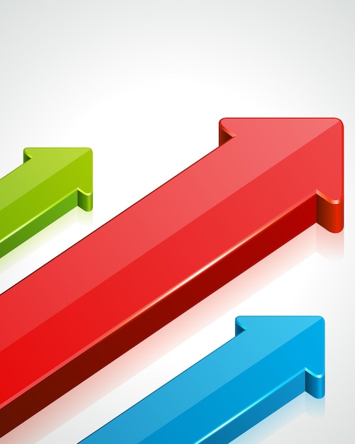 Modello vettoriale dei puntatori delle frecce in crescita indicatore rosso del profitto finanziario con investimento indicatore blu dell'infochart