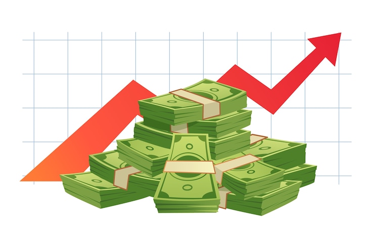 Vector growing cash graph