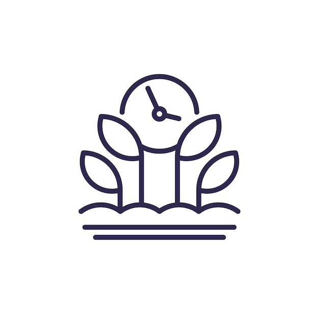 Growing crops and time agriculture line icon