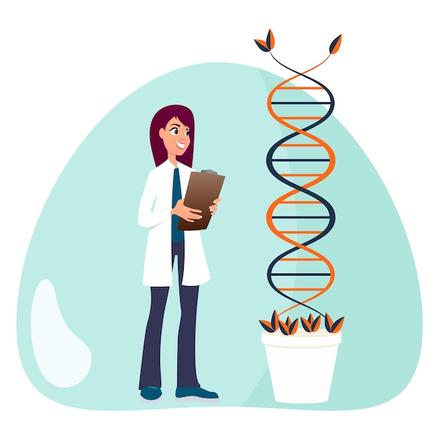 成長する DNA ベクトル イラスト科学的概念グラフィック