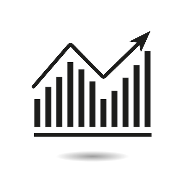 Growing graph icon vector illustration Chart on isolated background Forecast sign concept