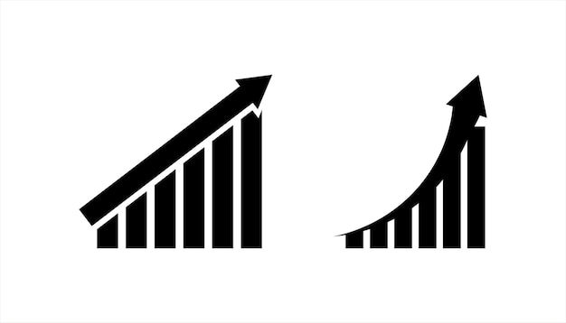 성장 그래프 간단한 아이콘 설정 그래프가 성장하고 있습니다. 벡터 일러스트 레이 션