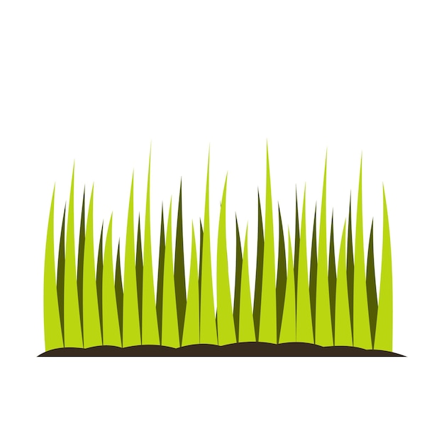 Vector growing grass flat icon isolated on white background