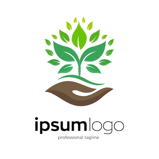 Vettore progettazione del logo della pianta in crescita