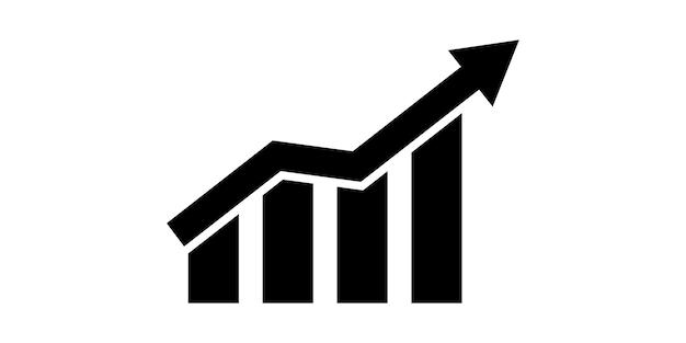 Growing profit  icon vector. Graph chart icon. Growing graph. Finance growth vector.