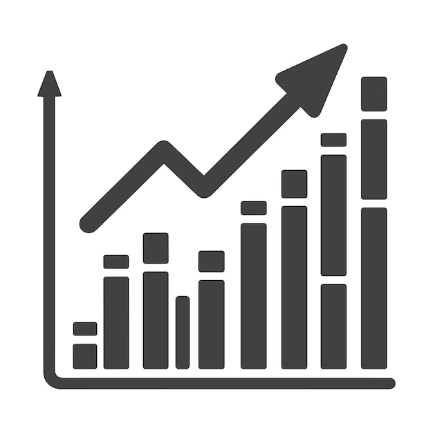 Vector growing profit icon vector and inflation graph icon vector design