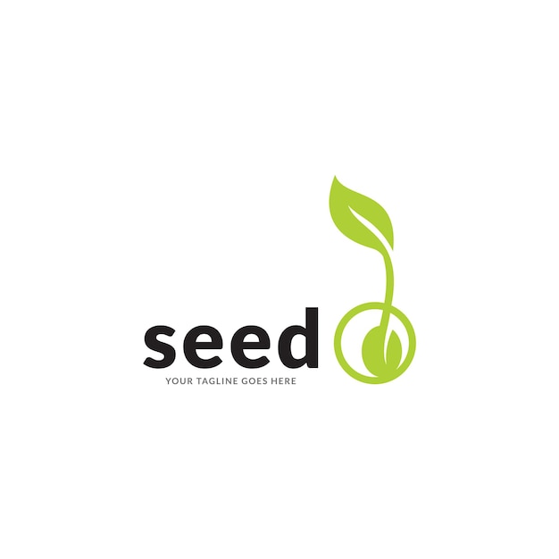 ベクトル 小麦農場に適した成長種子のロゴ デザイン テンプレート
