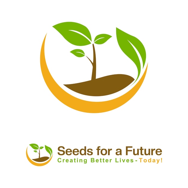 Vector growing seed logo