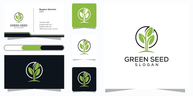 Growing seed or plant innovation logo design inspiration