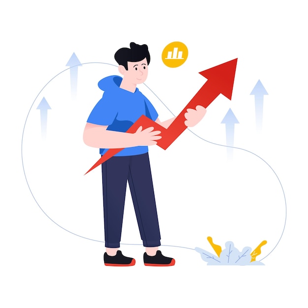 Growth analysis flat illustration is ready to use