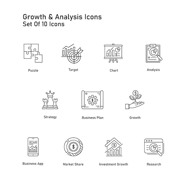 成長と分析ベクトルアイコンデザイン