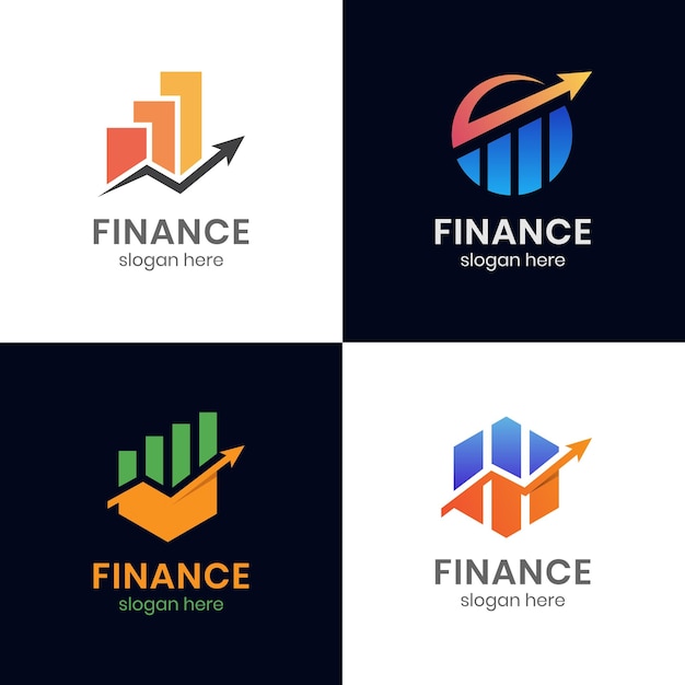 Vector growth arrow icon logo design for data finance investment building invest logo template