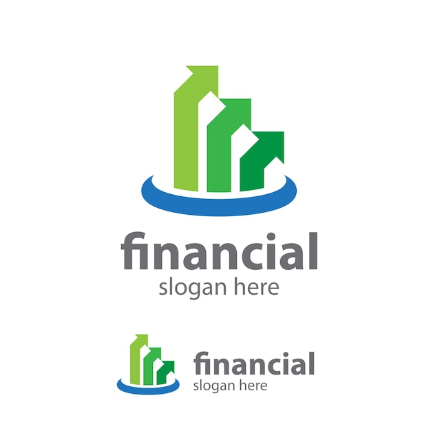 Growth arrow logo design for data finance investment building invest logo template