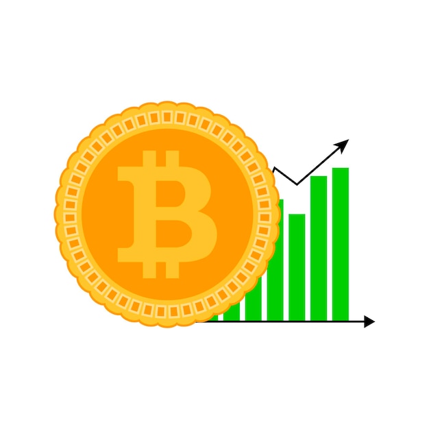 Vector growth bitcoin graphic icon