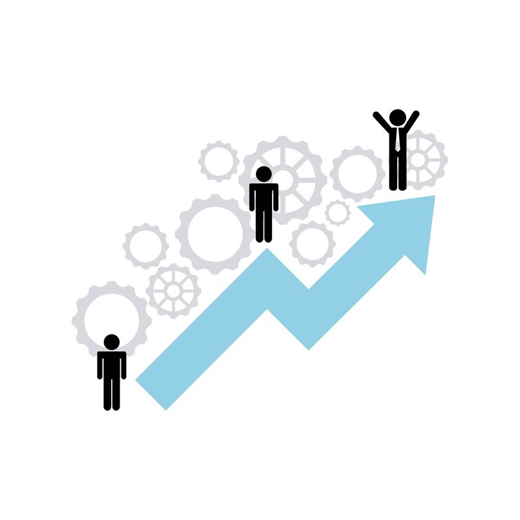 Vector growth business concept icon