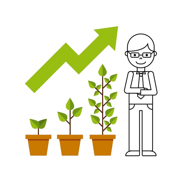 Vector growth business funding line icons