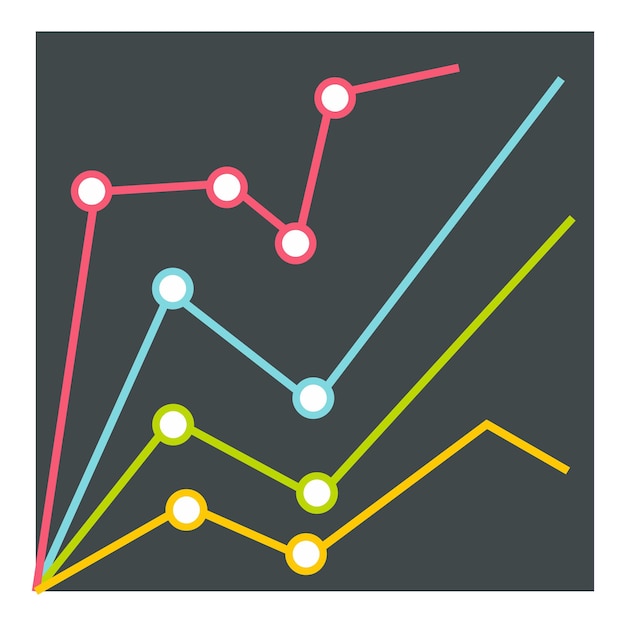 Growth chart infographics Flat illustration of growth chart vector infographics for web