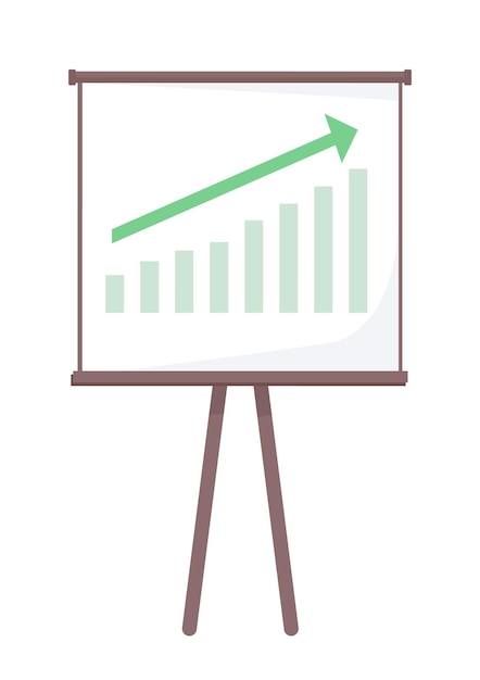 Vector growth diagram on board semi flat color vector object