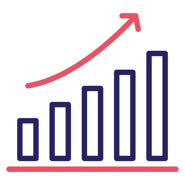 Growth Diagram vector icon illustration of Research and Science iconset