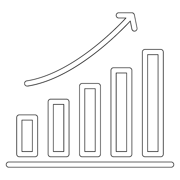 Vettore growth diagram vector icon illustration of research and science iconset