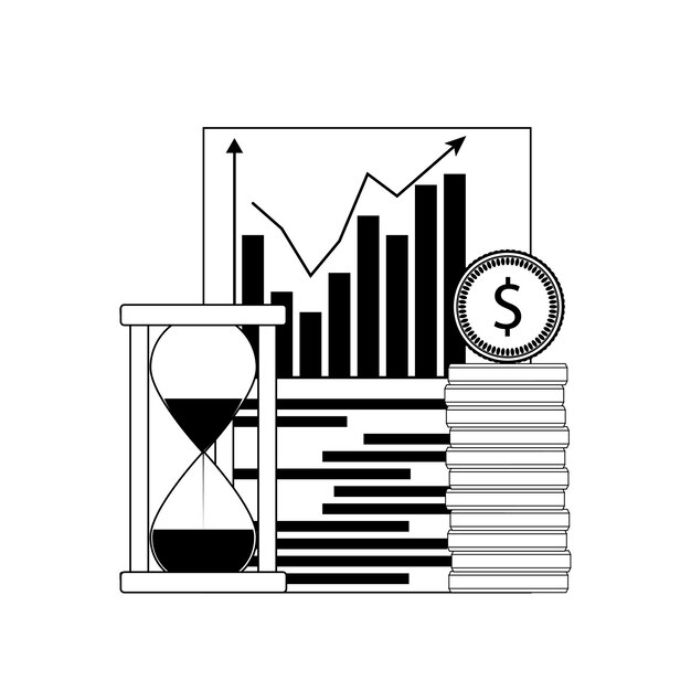 Vettore grafico finanziario di crescita