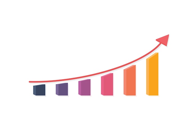 Growth financial graph trading stock for business vector illustration