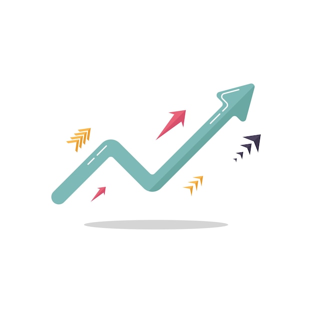 ビジネスのベクトル図の成長金融取引株式
