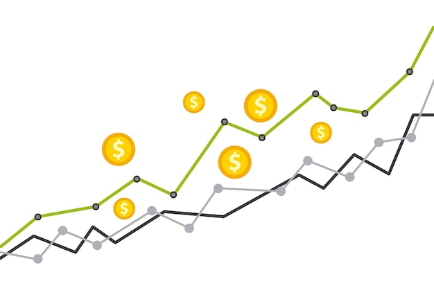 Vettore concetto di economia di fondi di crescita