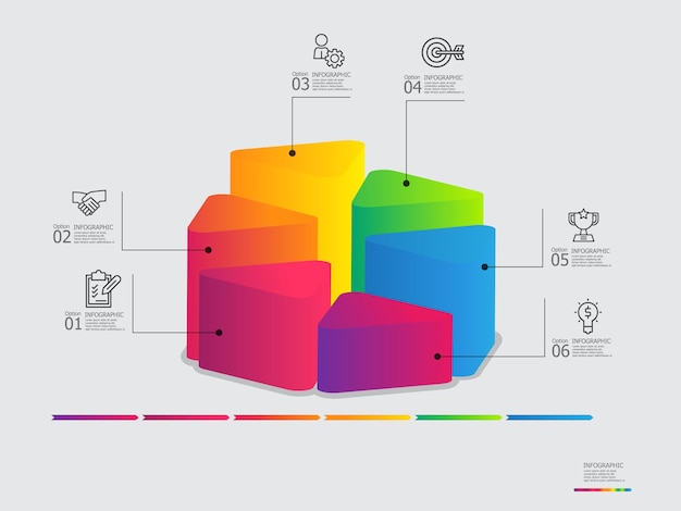 growth graph round horizontal steps timeline infographic element