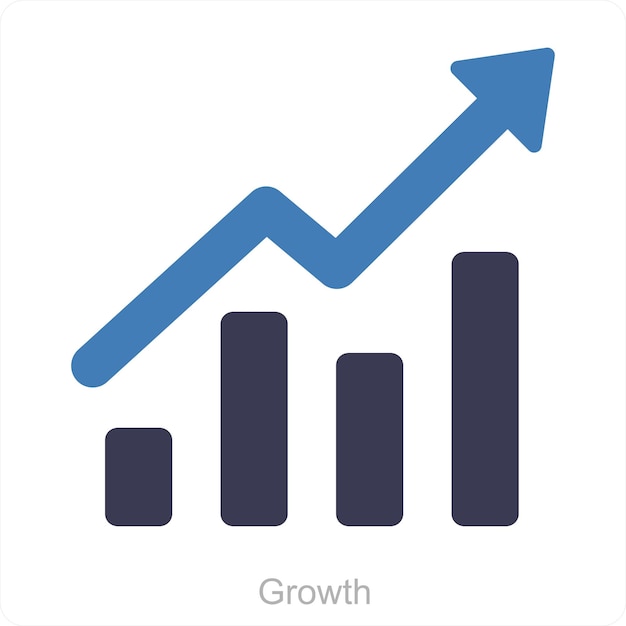成長と増加のアイコンのコンセプト