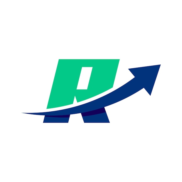 Буква R логотипа роста инвестиций