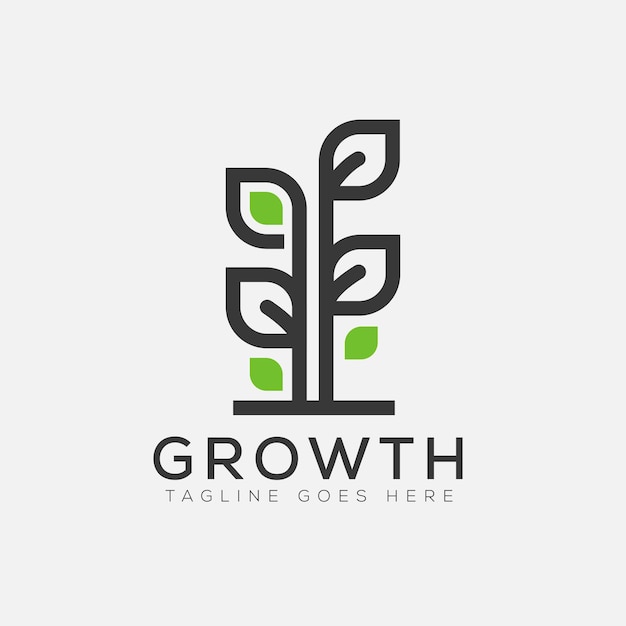 Vector growth logo design template vector graphic branding element