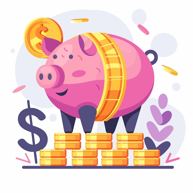 Рост дохода свиньи в банке Сбережения