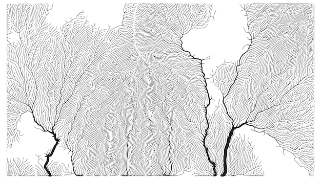 Modello di crescita. struttura di ramificazione generativa. rete organica di struttura dei vasi.